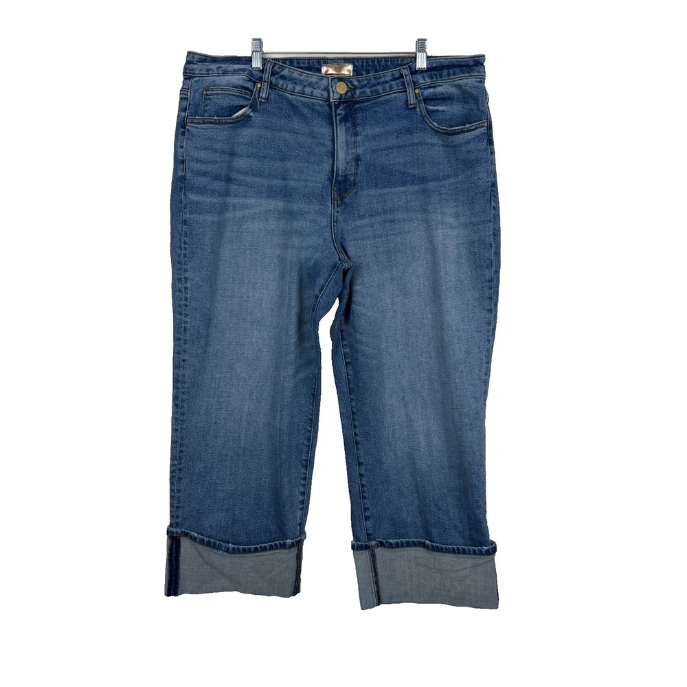 KUT From The Kloth Sienna High Rise Wide Leg Plus 18W Jeans Cuffed Hem| Great